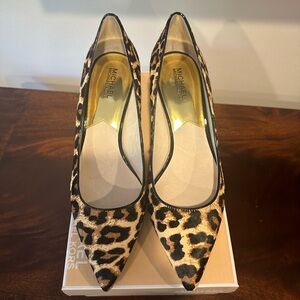 Michael Kors Leopard Print Kitten Heel Pump